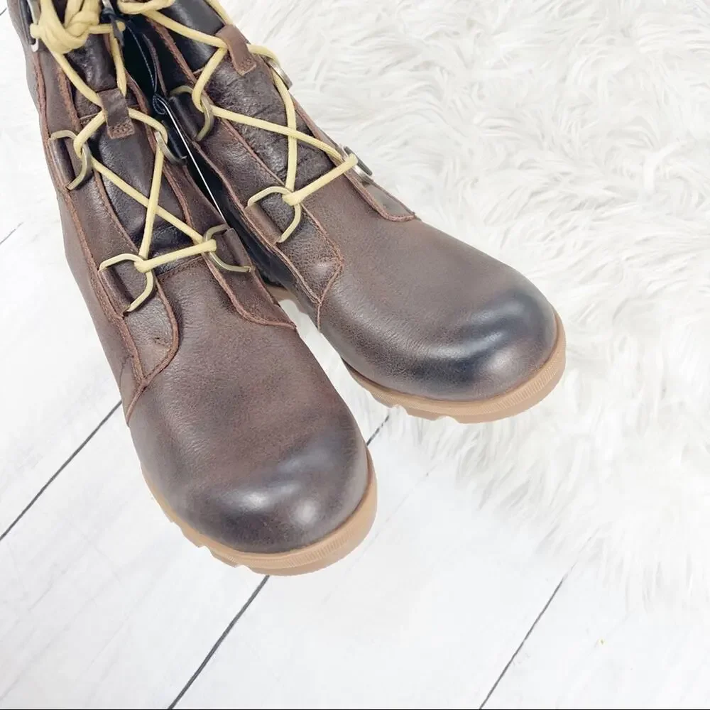 Sorel Women's Brown Joan of Arctic‎ Wedge II Leather Boots Burro 10.5 NEW $240